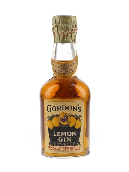 Gordon's Lemon Gin Spring Cap Bottled 1940s-1950s 5cl / 34%