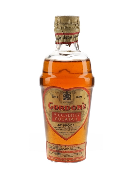 Gordon's Piccadilly Cocktail Spring Cap Bottled 1940s-1950s 5cl / 26%