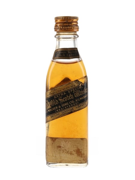 Johnnie Walker Black Label Extra Special Bottled 1960s - British European Airways 5cl / 40%