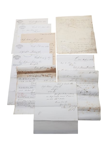 Cork Distilleries Co. Ltd. Correspondence & Invoices, Dated 1864-1872 William Pulling & Co. 