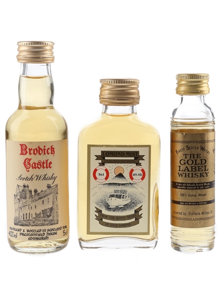 Assorted Blended Scotch Whisky Lomond Mist, Brodick Castle & The Gold Label 3 x 3-5cl / 40%