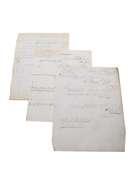 Moet & Chandon Invoices, Dated 1877 William Pulling & Co. 