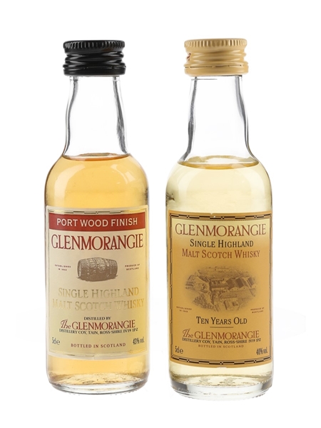 Glenmorangie Port Wood Finish & 10 Year Old Bottled 2000s 2 x 5cl