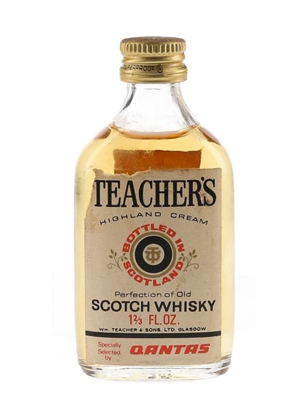 Teacher's Highland Cream Bottled 1960s-1970s - Qantas 4.7cl