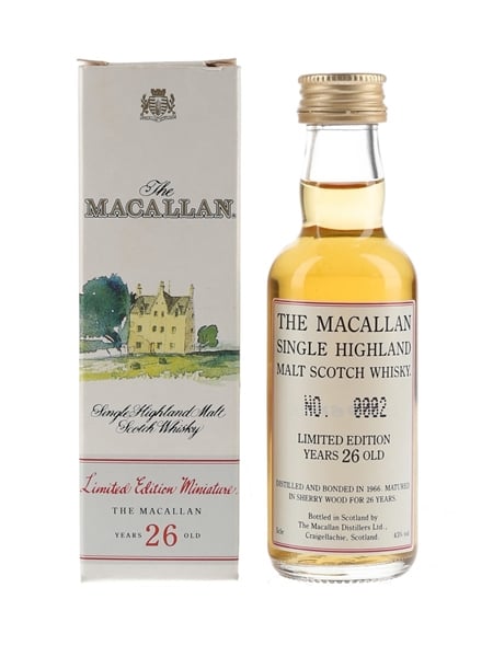 Macallan 1966 26 Year Old Limited Edition Bottle Number 0002 5cl / 43%