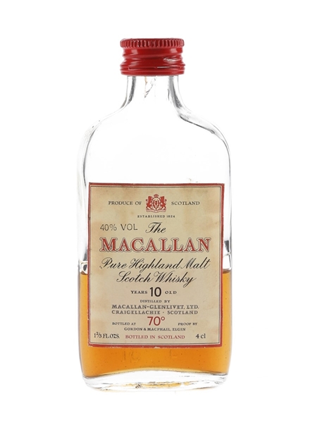 Macallan 10 Year Old Bottled 1970s-1980s - Gordon & MacPhail 4cl / 40%