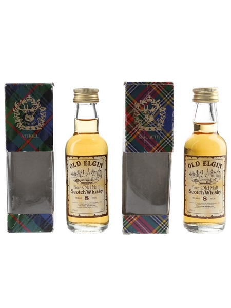 Old Elgin 8 Year Old Bottled 1990s - Gordon & MacPhail 2 x 5cl / 40%