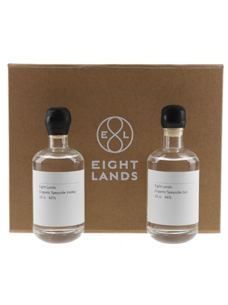 Eight Lands Organic Gin & Vodka Glenrinnes Distillery 2 x 10cl