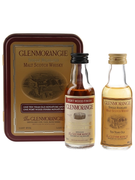 Glenmorangie Port Wood Finish & 10 Year Old Set Bottled 1990s 2 x 5cl