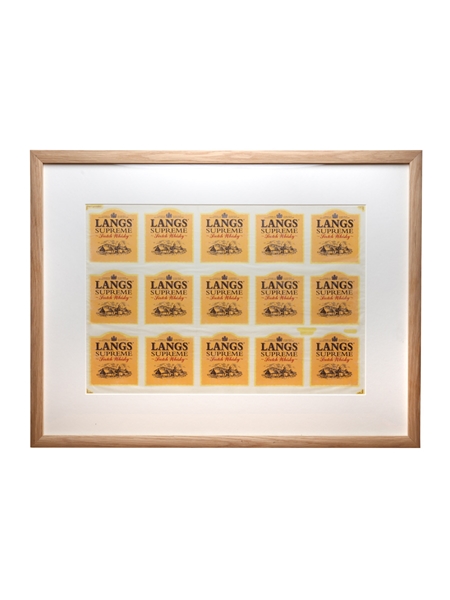 Langs Supreme Framed Whisky Labels  63cm x 48cm