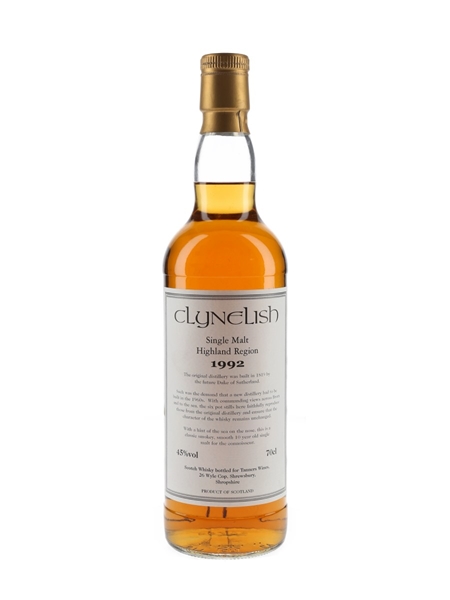 Clynelish 1992 10 Year Old Tanners Wines 70cl / 45%