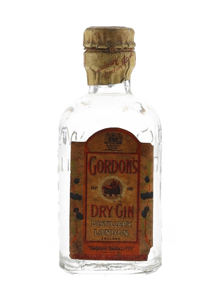 Gordon's Dry Gin Spring Cap Bottled 1950s-1960s 5cl