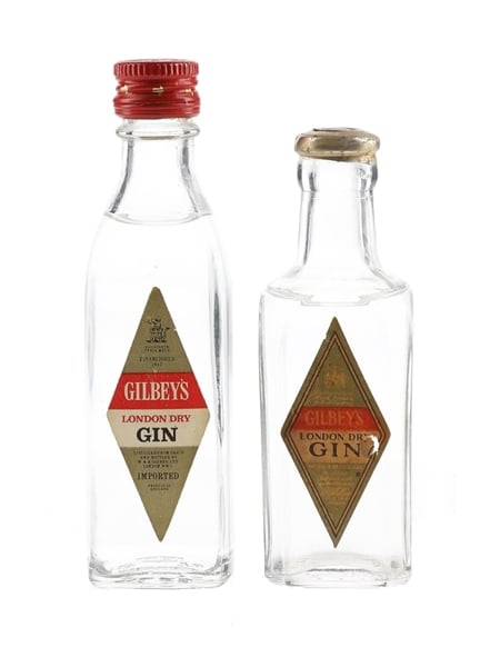 Gilbey's London Dry Gin Bottled 1960s 2 x 5cl / 40%