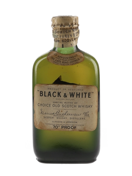 Buchanan's Black & White Spring Cap Bottled 1950s 5cl / 40%