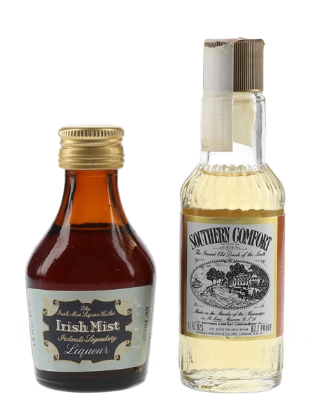 Irish Mist & Southern Comfort Bottled 1970s & 1980s 2 x 4.5cl-5cl