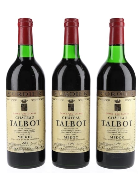 Chateau Talbot 1969 Grand Cru Classe - Saint Julien 3 x 75cl