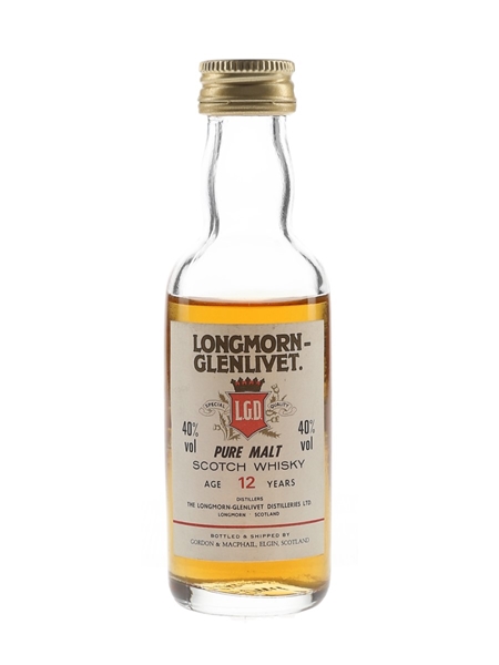 Longmorn Glenlivet 12 Year Old Bottled 1980s - Gordon & MacPhail 5cl / 40%