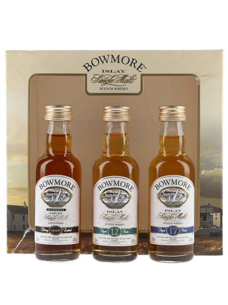 Bowmore Miniature Set 12 Year Old, Darkest and 17 Year Old 3 x 5cl / 43%