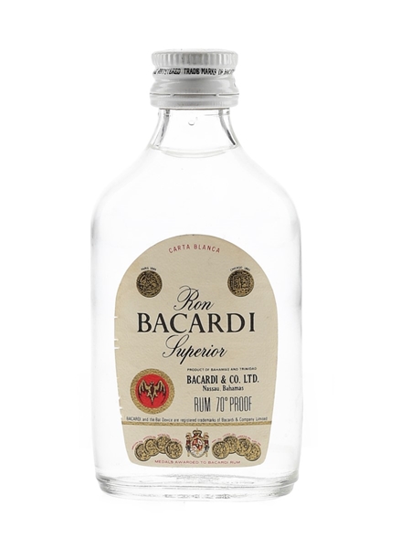 Bacardi Carta Blanca Bottled 1970s - Nassau, Bahamas 5cl / 40%