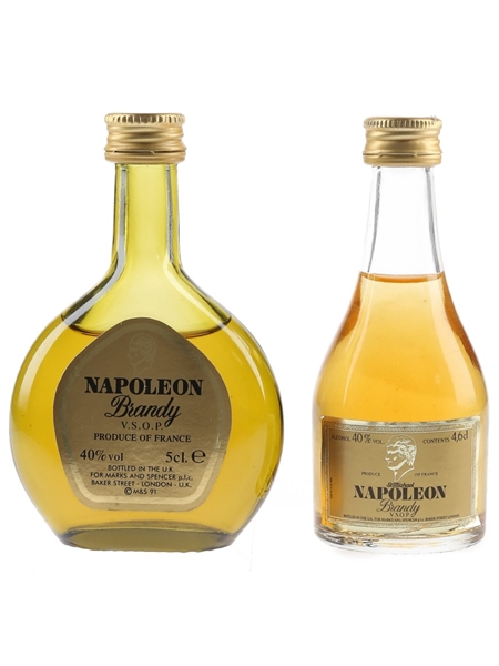 Marks & Spencer VSOP Napoleon Brandy Bottled 1990s 2 x 4.6cl-5cl / 40%