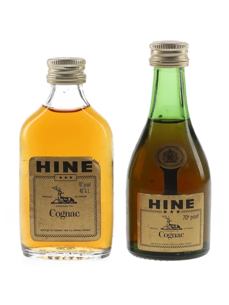 Hine 3 Star Bottled 1970s 2 x 5cl / 40%