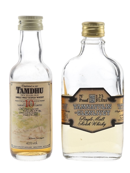 Tamdhu 10 Year Old & Tamnavulin Bottled 1970s & 1980s 2 x 4.7cl-5cl