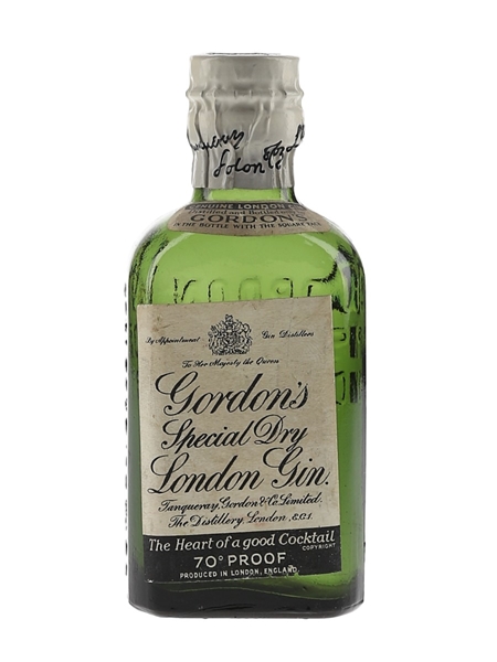 Gordon's Special Dry London Gin Spring Cap Bottled 1950s 5cl / 40%