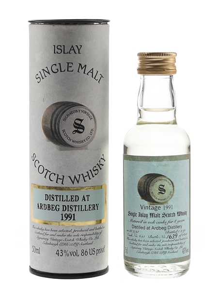 Ardbeg 1991 8 Year Old Cask 610 Bottled 1999 - Signatory Vintage 5cl / 43%