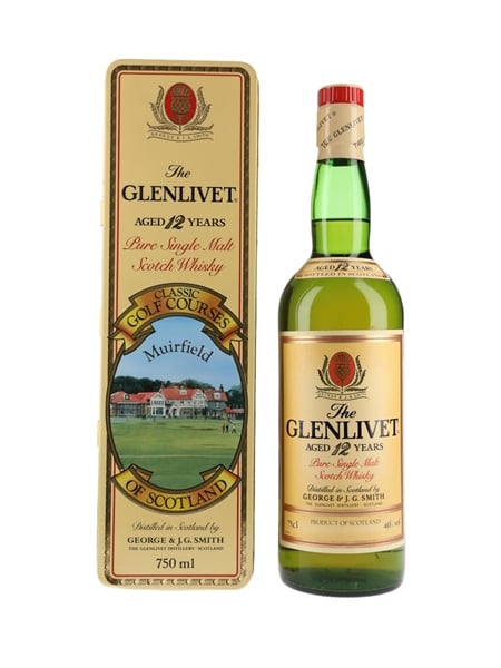 Glenlivet 12 Year Old Bottled 1980s - Classic Golf Courses Muirfield 75cl / 40%