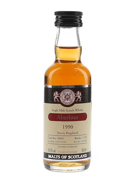 Aberlour 1990 Cask 16847 Bottled 2009 - Malts Of Scotland 5cl / 54.5%