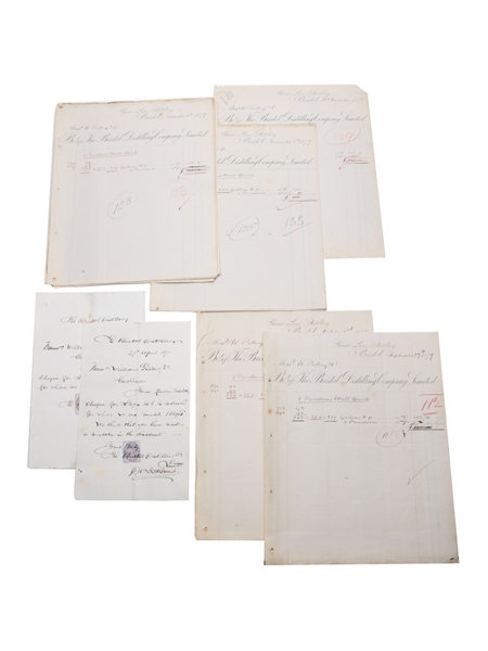 Bristol Distillery Purchase Receipts & Invoices, Dated 1872-1877 William Pulling & Co. 