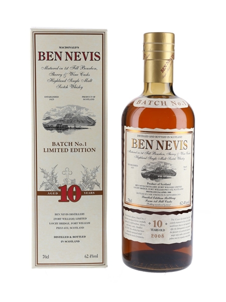 Ben Nevis 2008 10 Year Old Bottled 2018 - Batch No.1 70cl / 62.4%