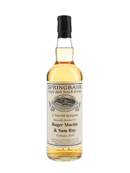 Springbank 22 Year Old Bottled 2016 - Private Cask Bottling 70cl / 52.1%