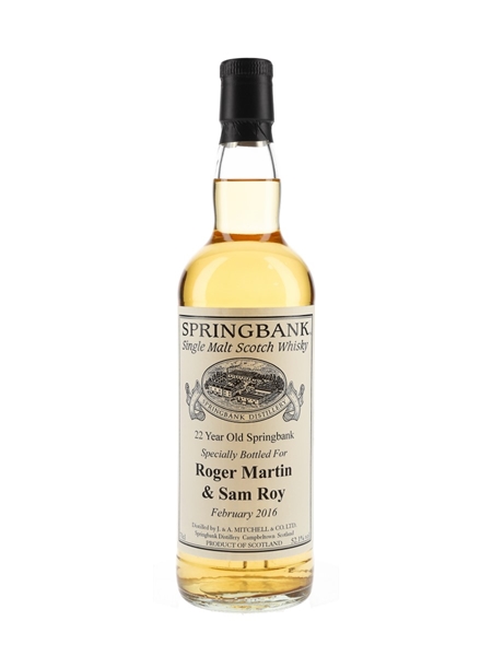 Springbank 22 Year Old Bottled 2016 - Private Cask Bottling 70cl / 52.1%