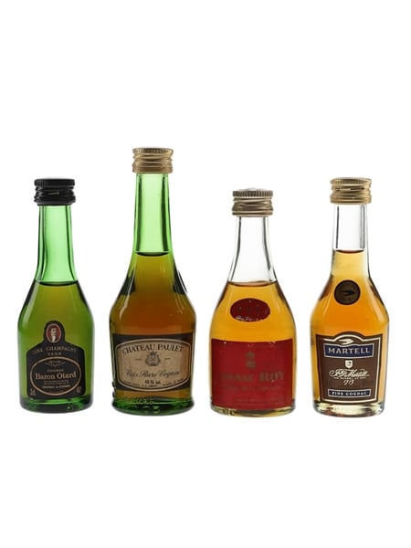 Baron Otard, Cognac Roy, Chateau Paulet & Martell VS  4 x 3cl-5cl / 40%