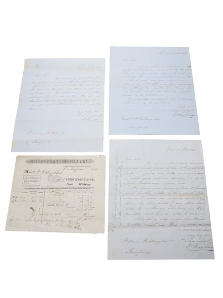 Riverstown Distillery Correspondence, Invoice & Purchase Receipt, Dated 1848-1849 William Pulling & Co. 