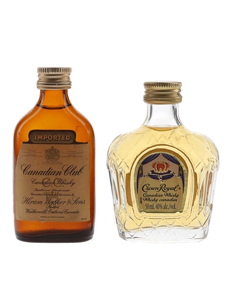 Canadian Club & Crown Royal Bottled 1960s-1970s 2x 5cl / 40%