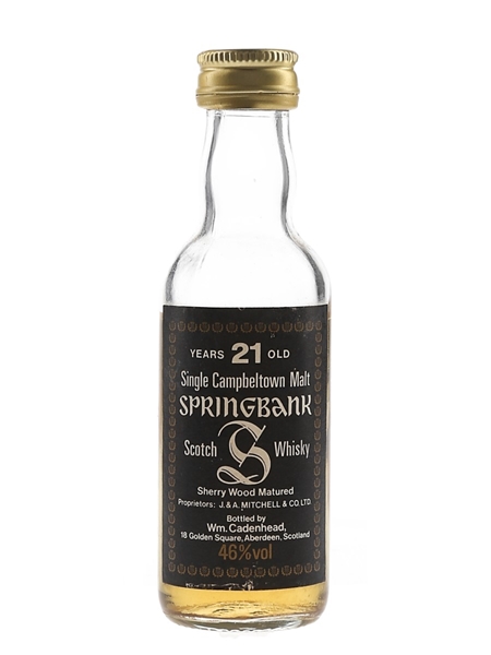 Springbank 21 Year Old Bottled 1980s - Cadenhead's 5cl / 46%