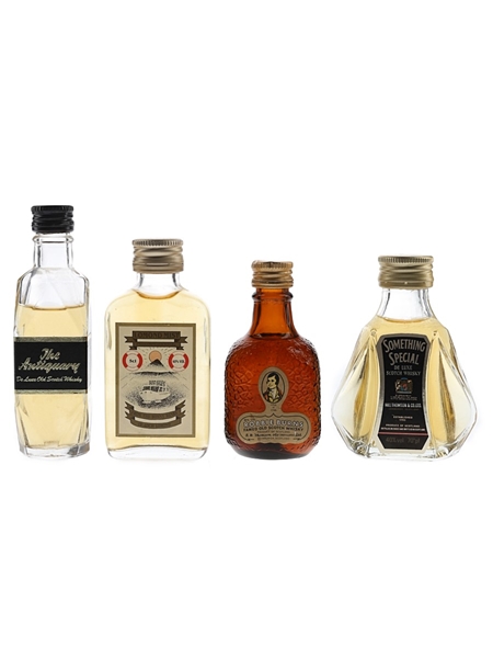 Antiquary, Robbie Burns, Lomond Mist & Something Special  4 x 5cl