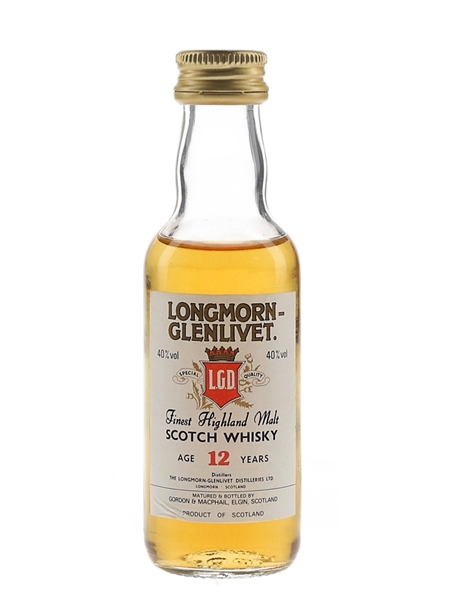 Longmorn Glenlivet 12 Year Old Bottled 1980s - Gordon & MacPhail 5cl / 40%