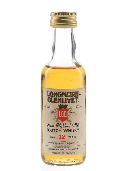 Longmorn Glenlivet 12 Year Old Bottled 1980s - Gordon & MacPhail 5cl / 40%