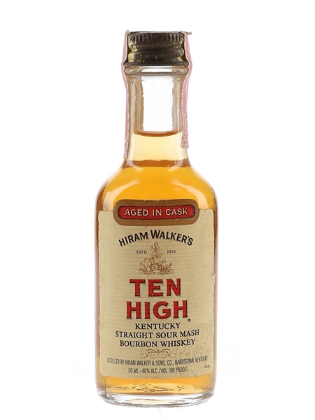 Hiram Walker's Ten High Finest Bourbon Liqueur Bottled 1970s 5cl / 40%