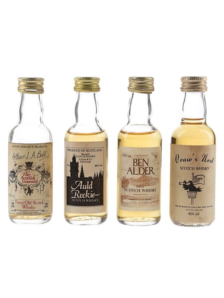 Craw's Nest, Auld Reekie, Ben Alder & The Scottish Gourmet Bottled 1980s 4 x 5cl / 40%