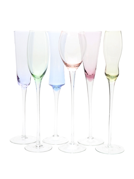 Six Champagne Glasses  30cm Tall