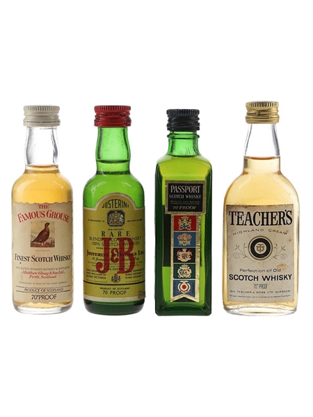 Famous Grouse, J & B, Passport & Teacher's Bottled 1970s 4 x 5cl / 40%