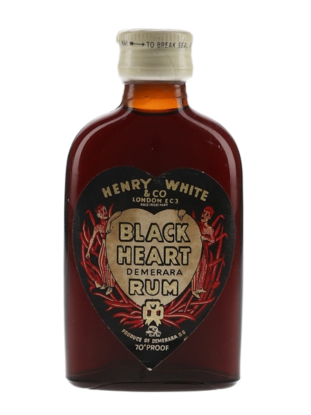 Black Heart Demerara Rum Bottled 1960s - Henry White & Co. 5cl / 40%