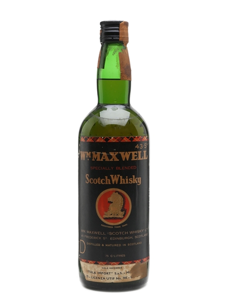 W M Maxwell Specially Blended Whisky Bottled 1960s 75cl / 43.5%