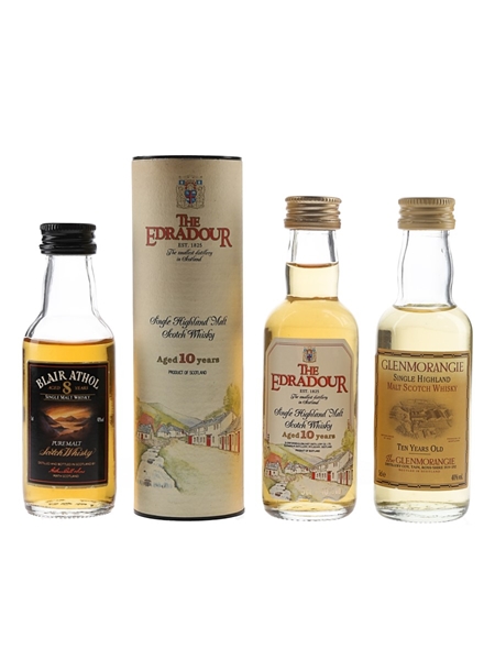 Edradour 10 Year Old, Blair Athol 8 Year Old & Glenmorangie 10 Year Old  3 x 5cl / 40%