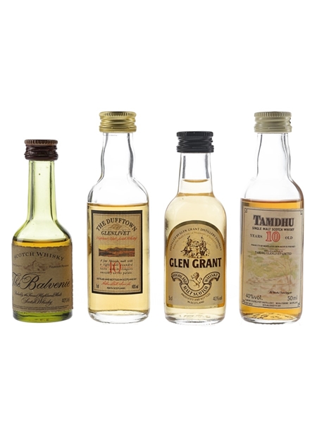 Glenlivet, Glen Grant, Balvenie & Tamdhu Bottled 1980s 4 x 3cl-5cl