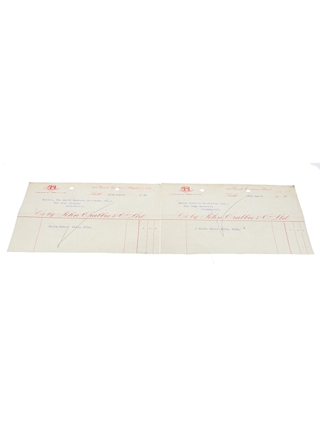 John Crabbie & Co. Ltd. Invoices, Dated 1938 John Crabbie & Co. Ltd 